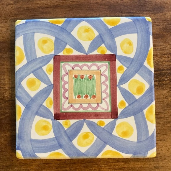 NWT Mackenzie Childs Aalsmeer 6" Porcelain Tile - Picture 1 of 3